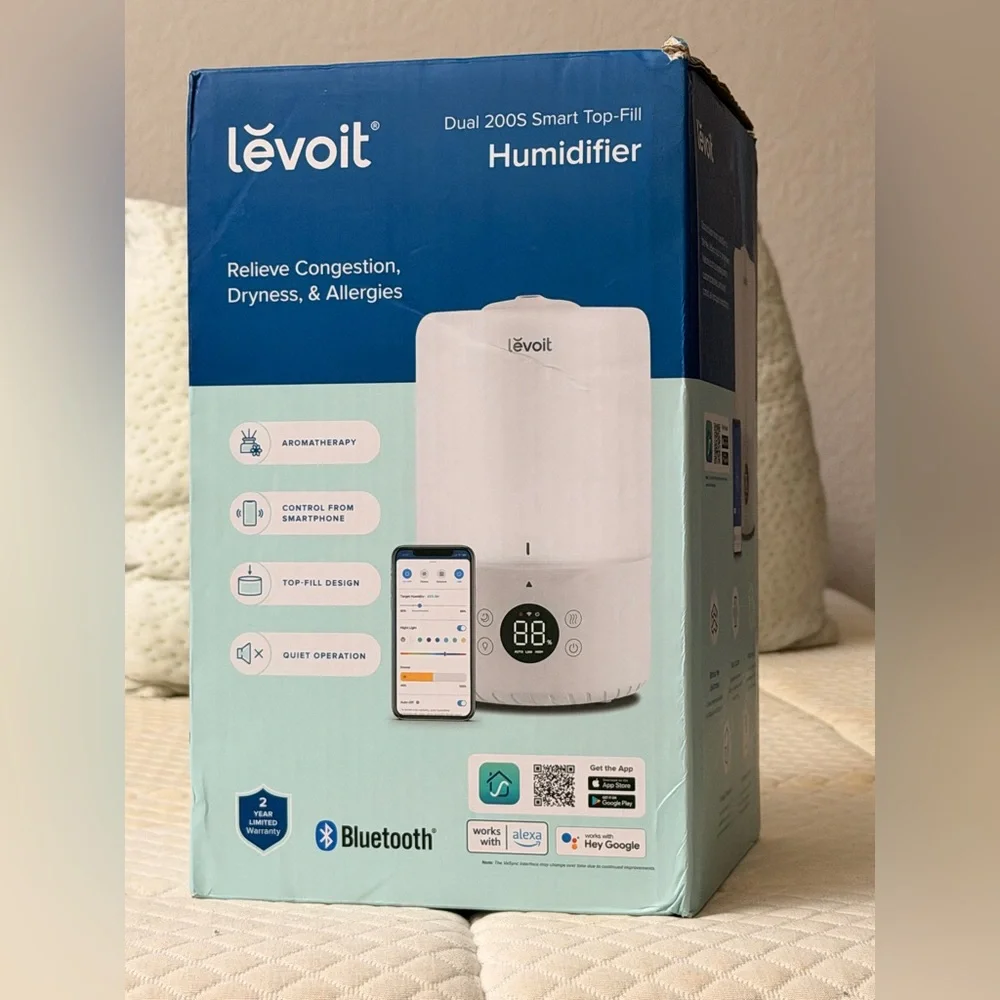 Levoit White Smart Humidifier with Bluetooth Control - Picture 1 of 4